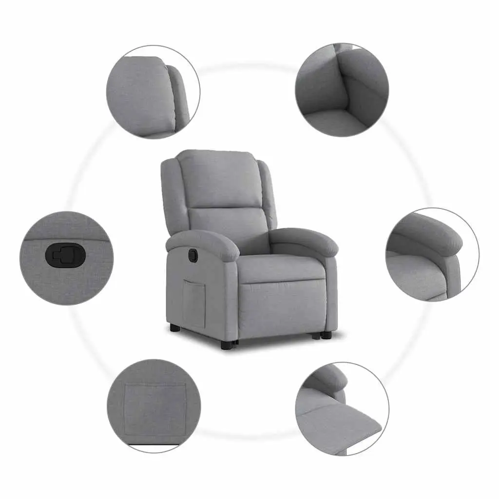 Stand Up Recliner Chair Living Room Light Grey