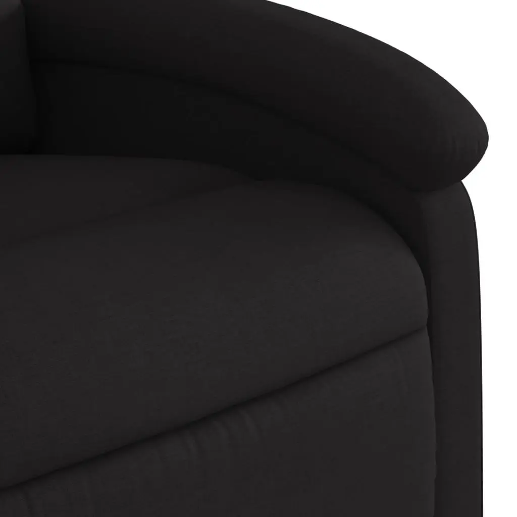 Stand Up Recliner Chair for Elderly Black Fabric Electric Power Lift 135 Degrees