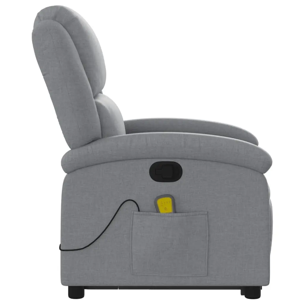 Grey Fabric Power Lift Massage Recliner Chair