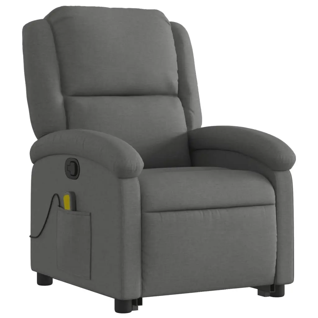 Electric Massage Recliner Chair for Living Room Grey Fabric