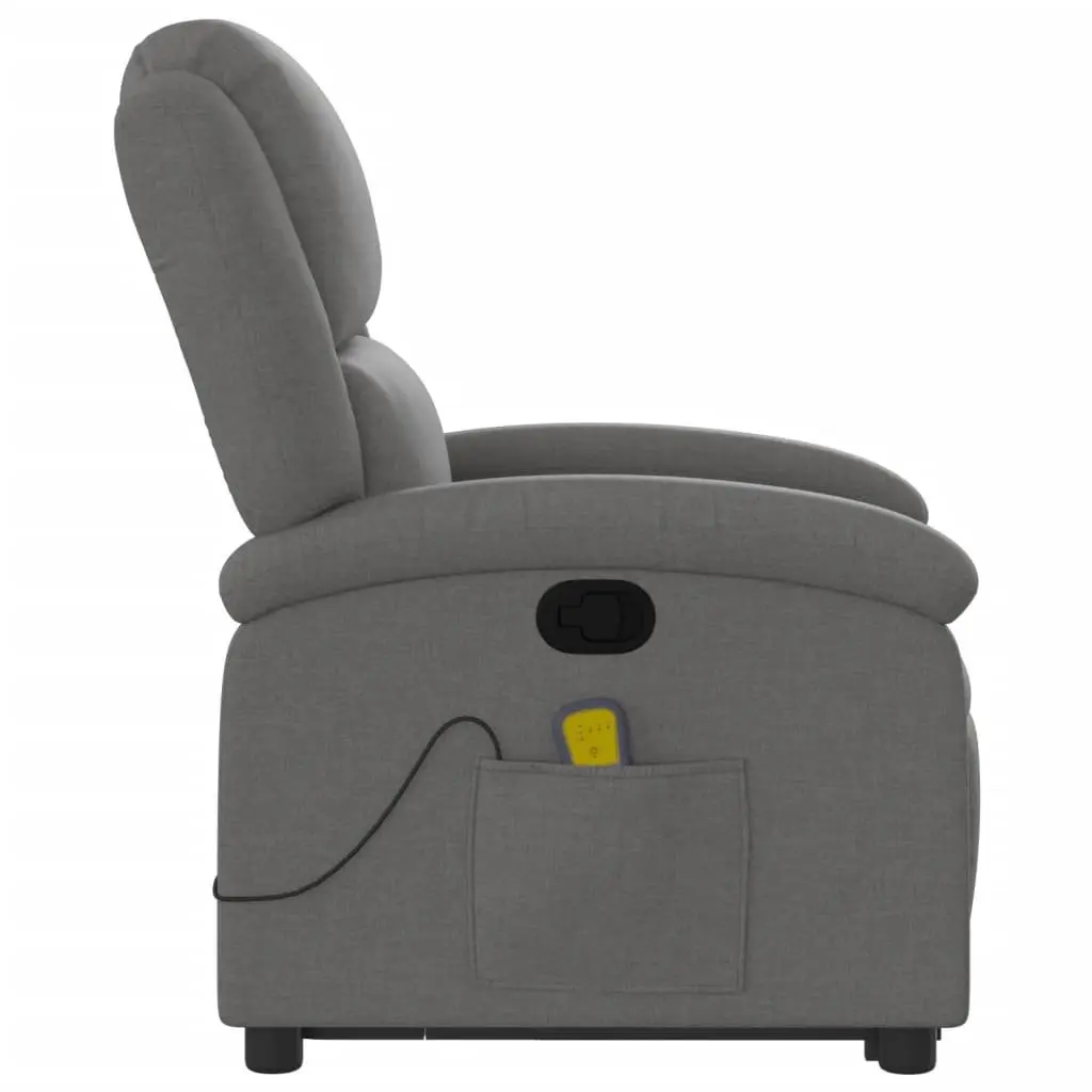 Electric Massage Recliner Chair for Living Room Grey Fabric