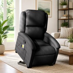 Stand Up Massage Recliner Chair - Black Fabric Specifications