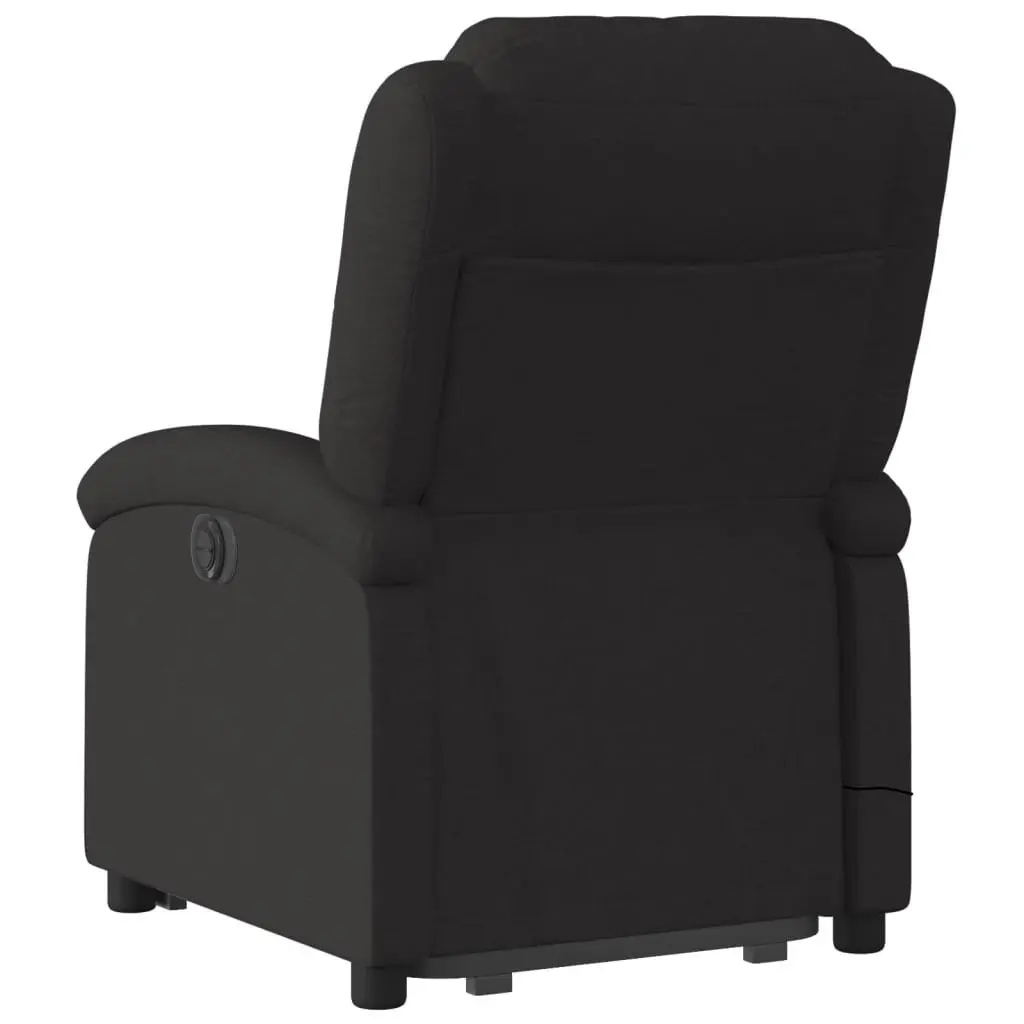 Stand Up Massage Recliner Chair Black Fabric Electric Power Lift Recline