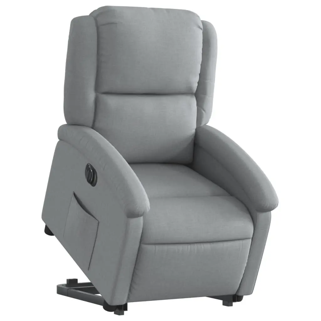 Electric Recliner Chair for Living Room Light Grey Fabric