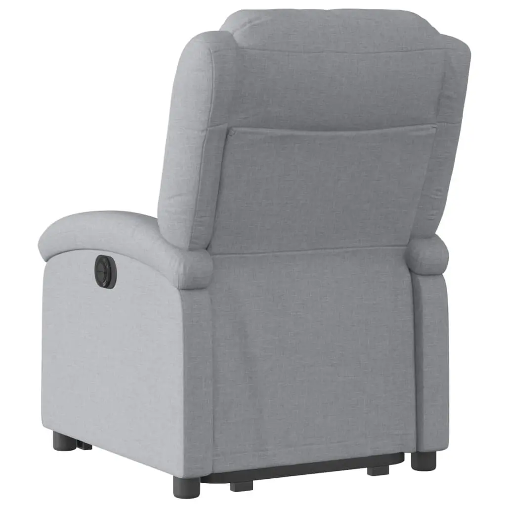 Electric Recliner Chair for Living Room Light Grey Fabric