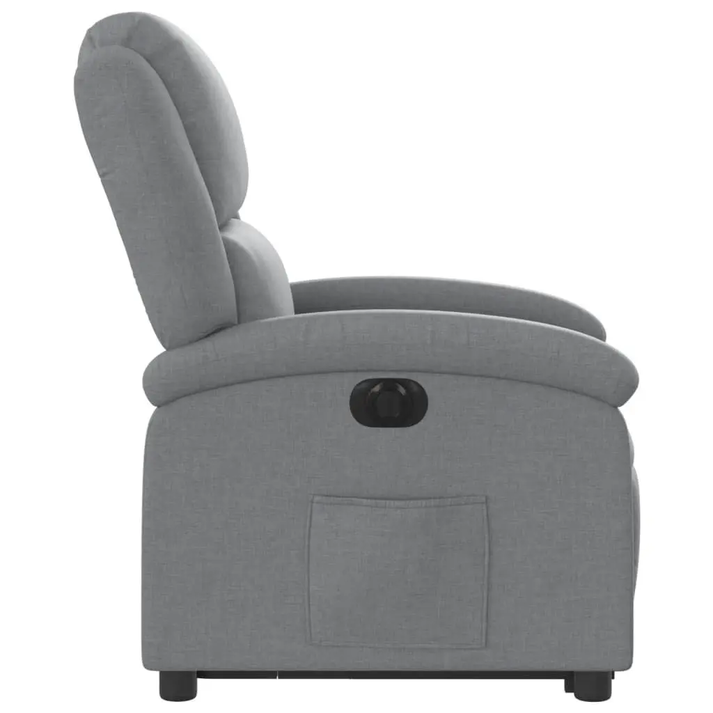 Electric Recliner Chair for Living Room Light Grey Fabric