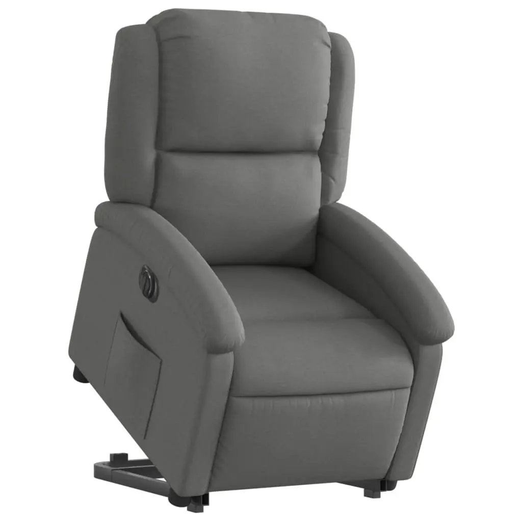 Electric Recliner Chair for Living Room Grey Fabric 135 Degrees