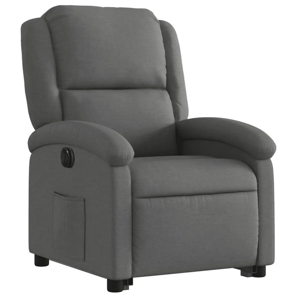 Electric Recliner Chair for Living Room Grey Fabric 135 Degrees