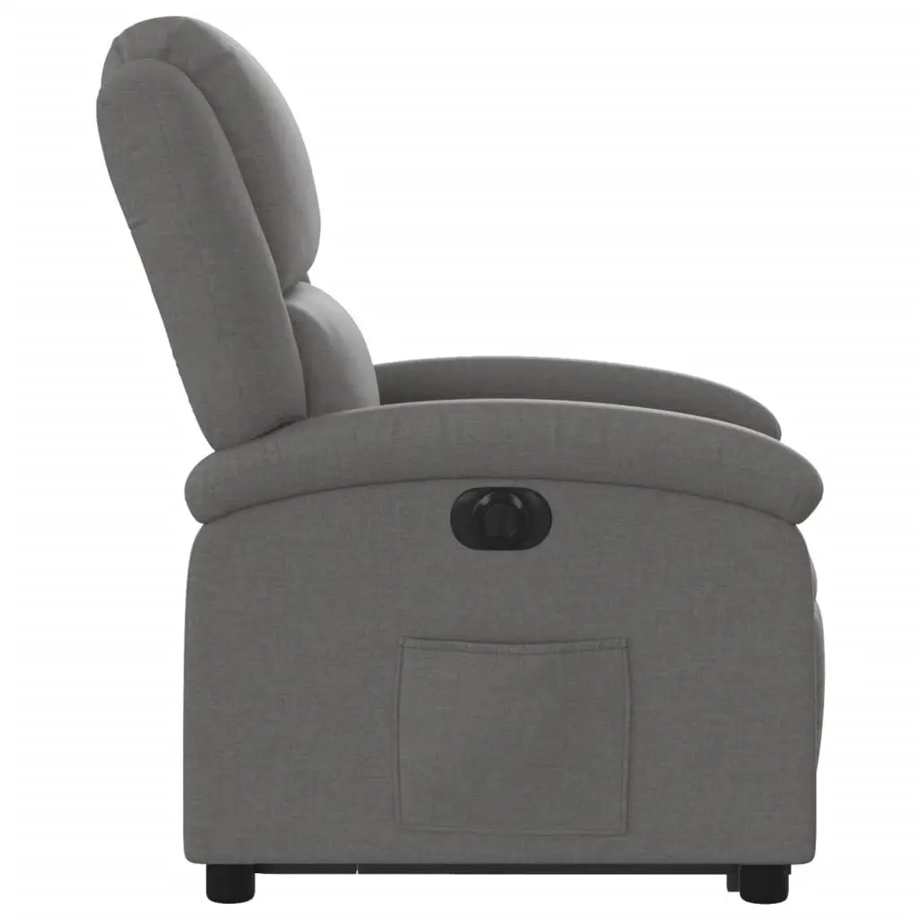 Electric Recliner Chair for Living Room Grey Fabric 135 Degrees