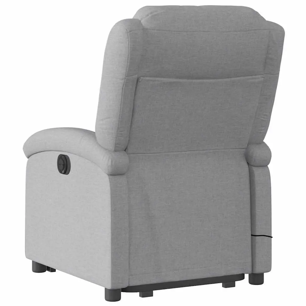 Electric Stand Up Massage Recliner Chair Grey Fabric Lift Armchair Elderly
