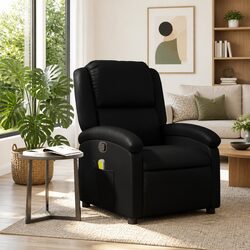 Specifications of the Massage Recliner Chair in Black Faux Leather