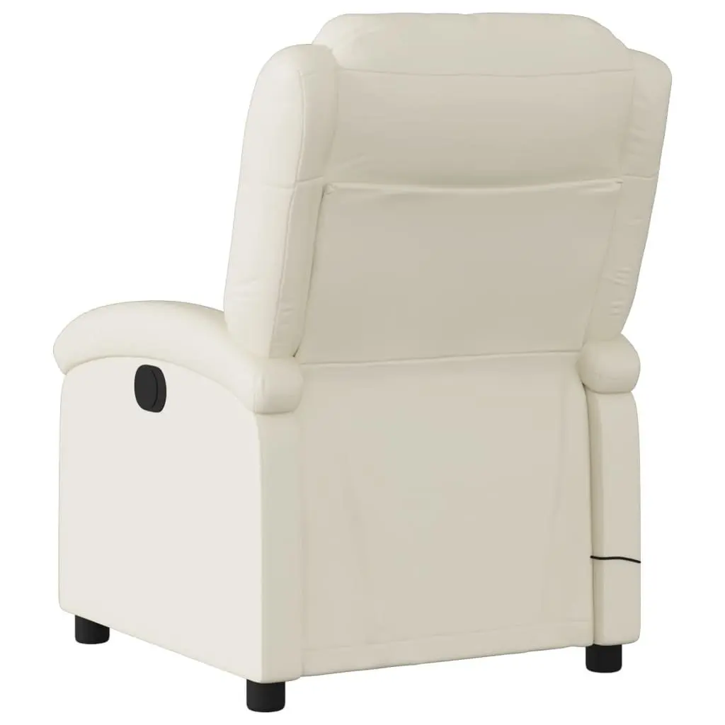Cream Electric Massage Recliner Chair