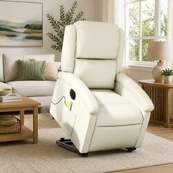 Specifications of Electric Recliner Chair: Cream Faux Leather