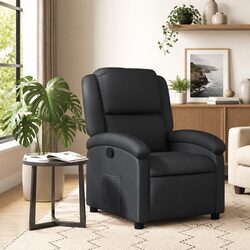 Specifications of Black Real Leather Manual Recliner