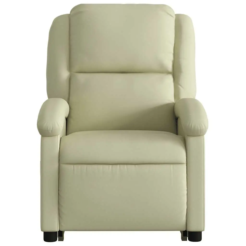 Stand Up Recliner Chair for Elderly Cream Leather Power Lift Electric 135 Degrees
