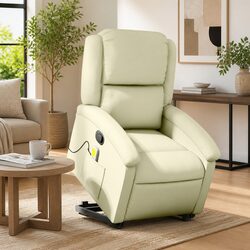Specifications of Stand Up Cream Leather Massage Recliner