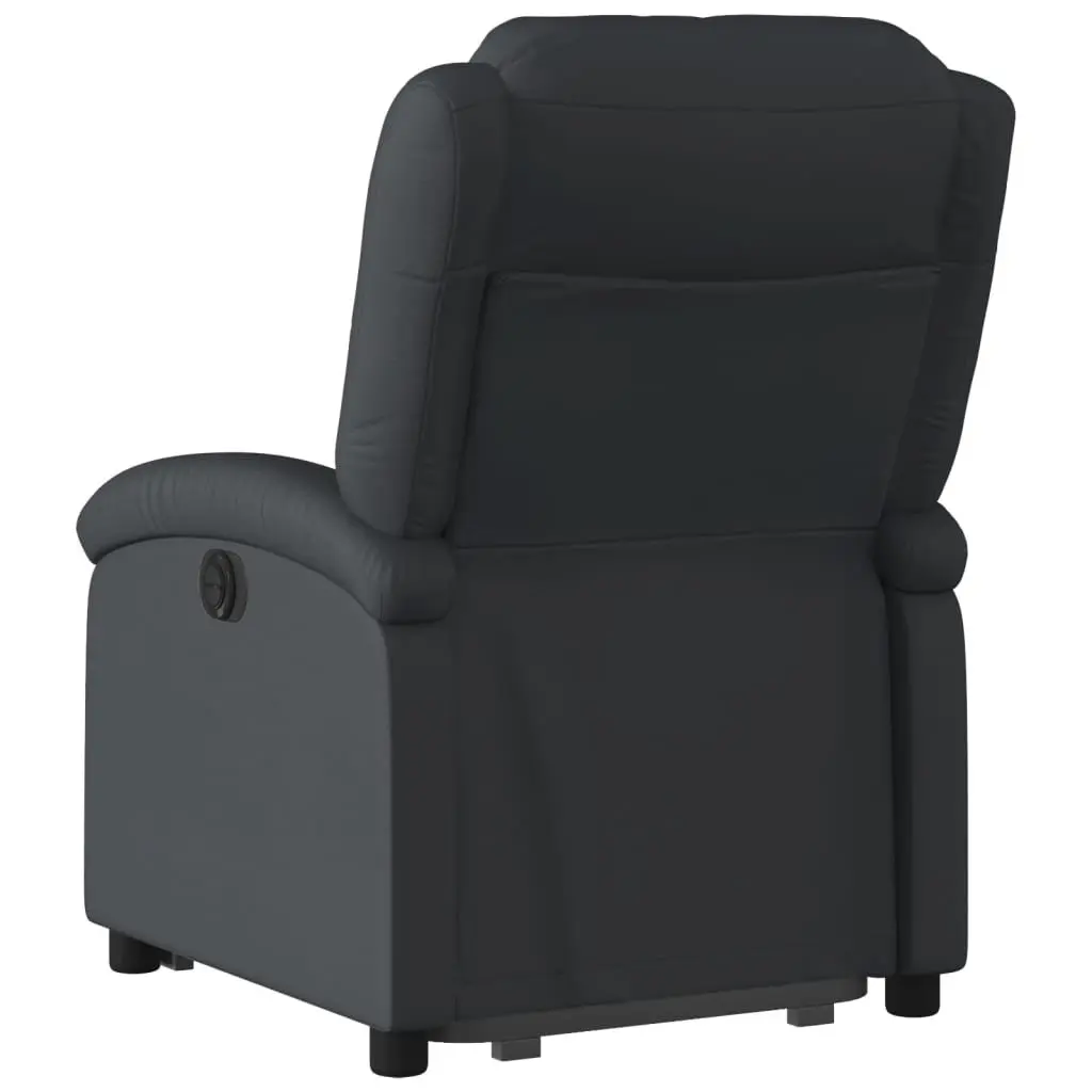 Electric Stand Up Recliner Chair Black Leather Lift Armchair Elderly Comfort