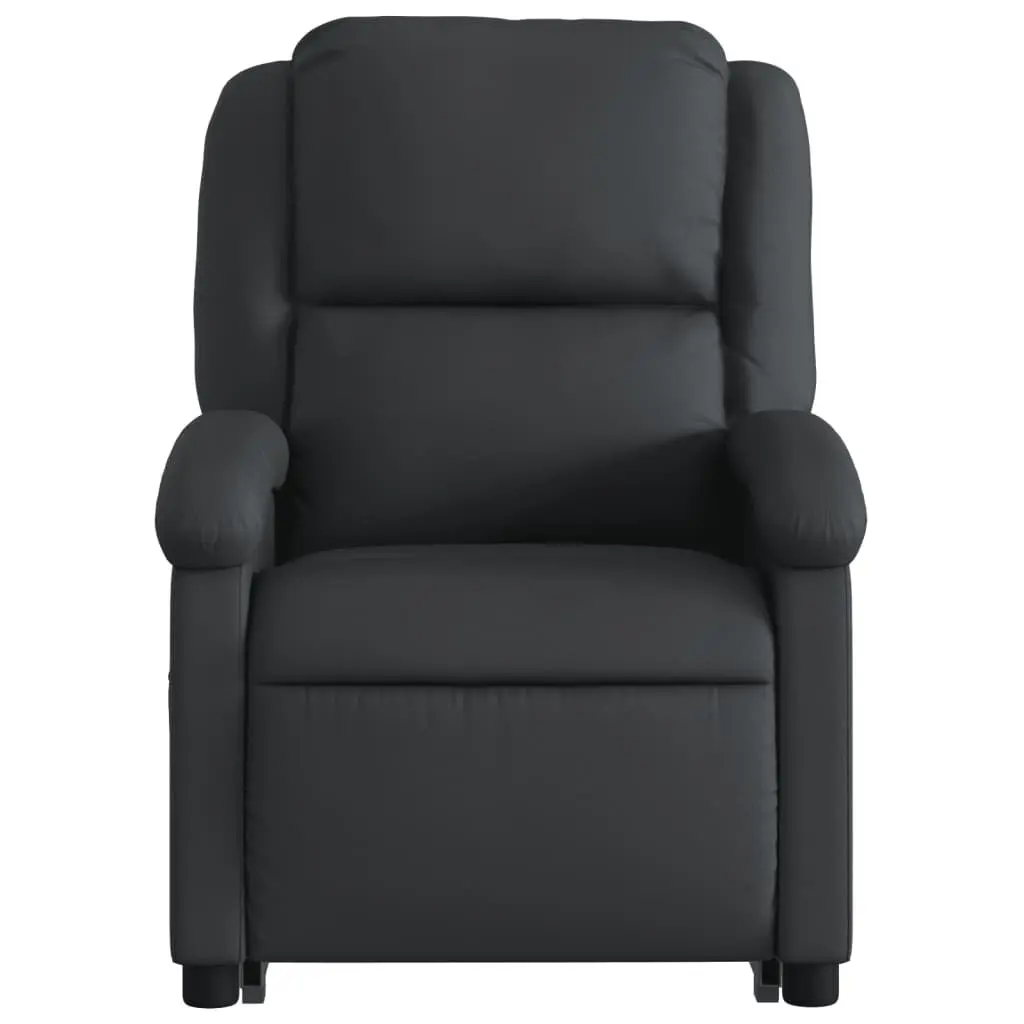 Electric Stand Up Recliner Chair Black Leather Lift Armchair Elderly Comfort