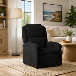 Specifications for Black Velvet Manual Recliner Armchair