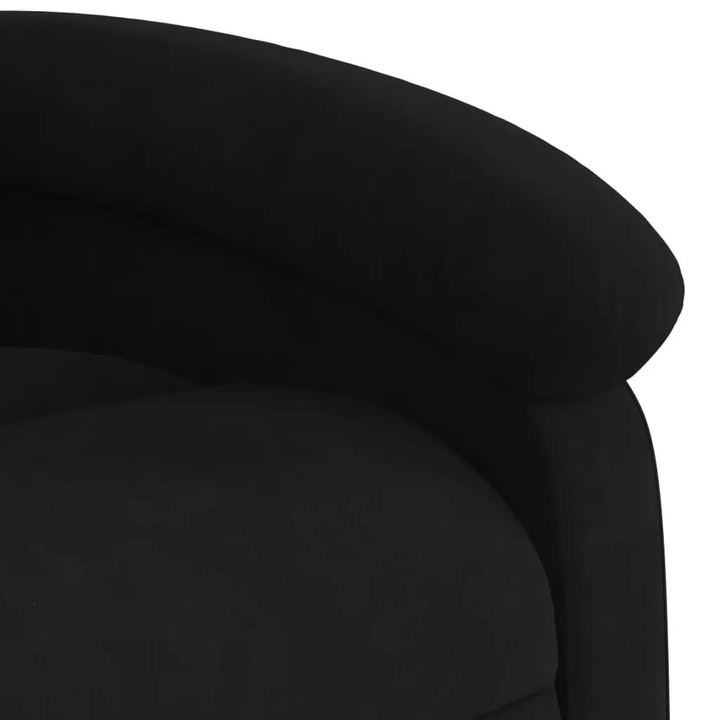 Recliner Chair Living Room Black Velvet Manual Adjustable Armchair with Footrest