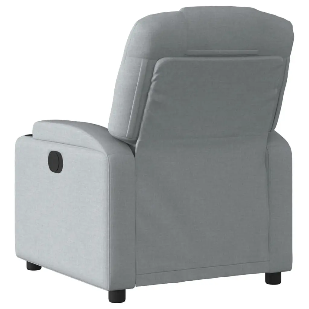 Recliner Chair Living Room Grey Fabric Manual Recline Armchair with Cup Holders and Side Pocket