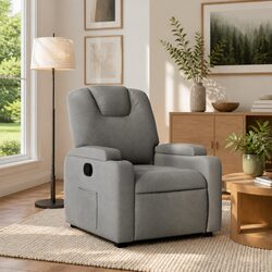 Specifications of Grey Fabric Manual Recliner Chair