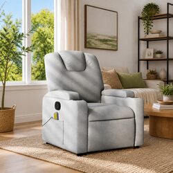Specifications of Light Grey Fabric Massage Recliner Chair
