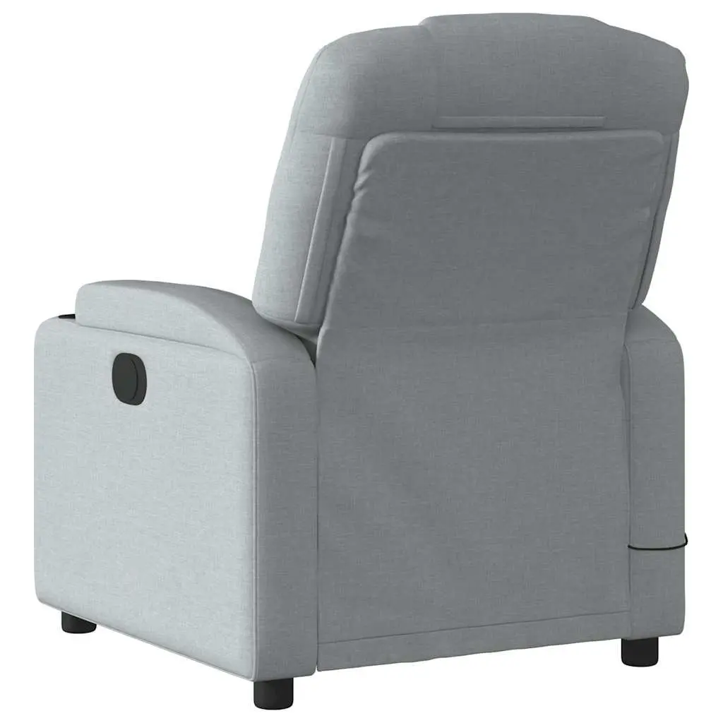Recliner Chair Manual Vibration Massage Light Grey Fabric Armchair for Comfort