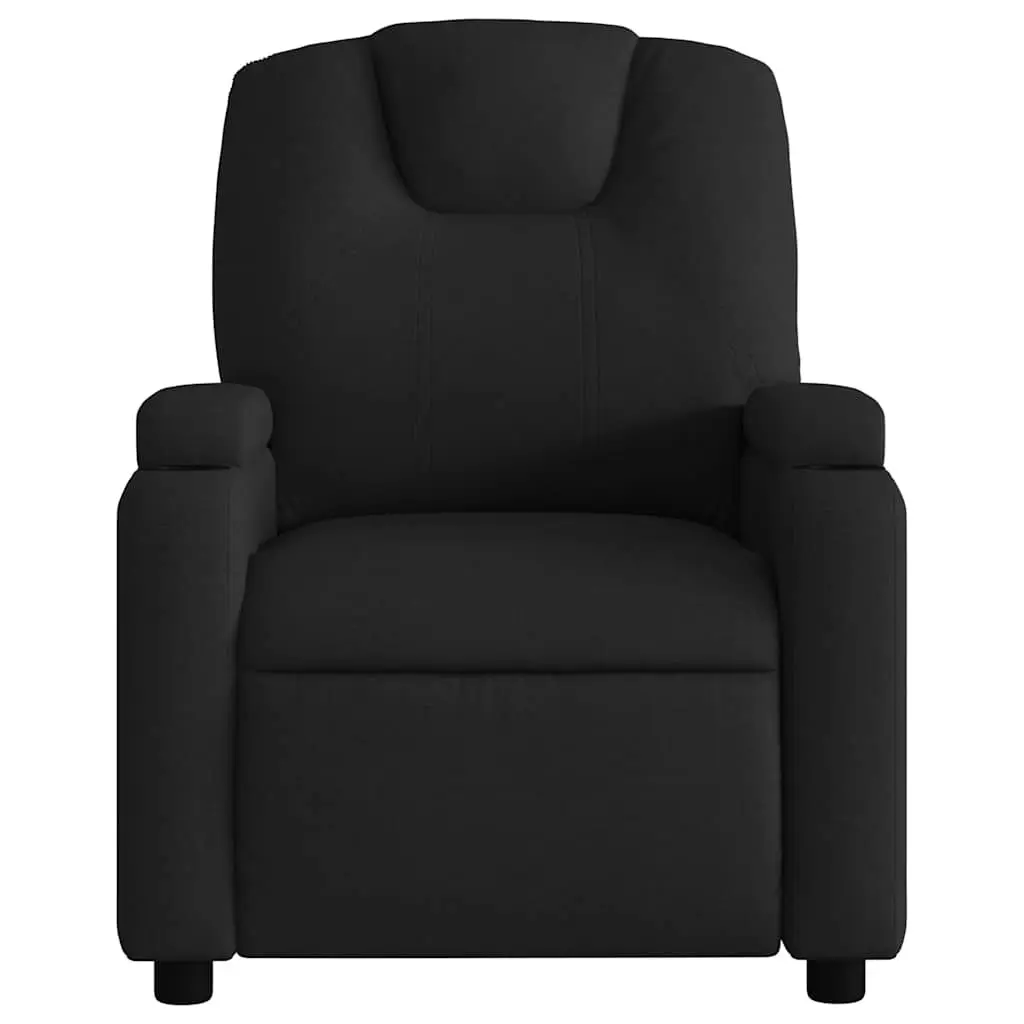 Massage Recliner Chair for Living Room Black Fabric Manual Reclining 6 Massage Points