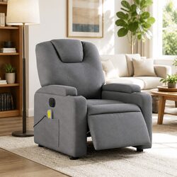 Grey Fabric Electric Massage Recliner Chair Specs