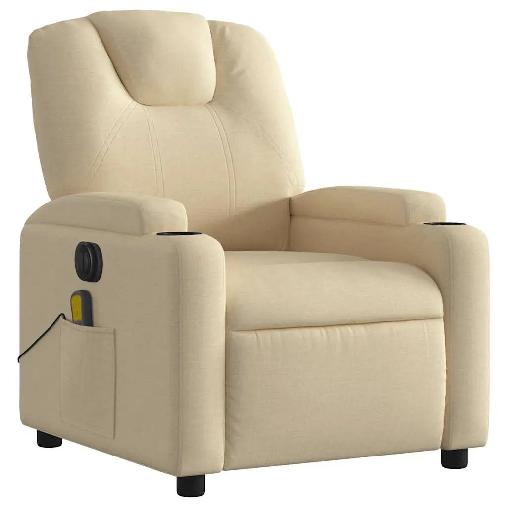 Cream Electric Massage Recliner Chair