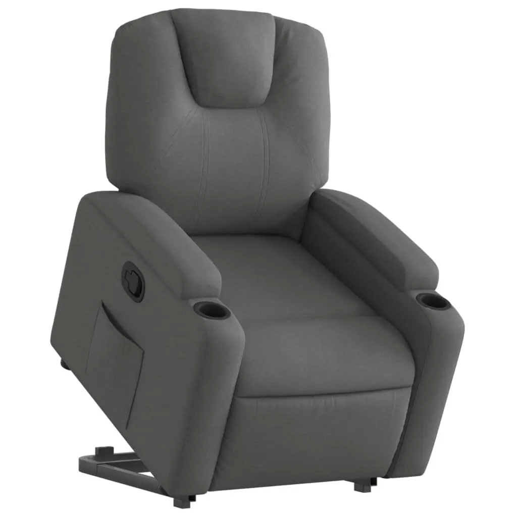 Stand Up Recliner Chair for Living Room Dark Grey Fabric
