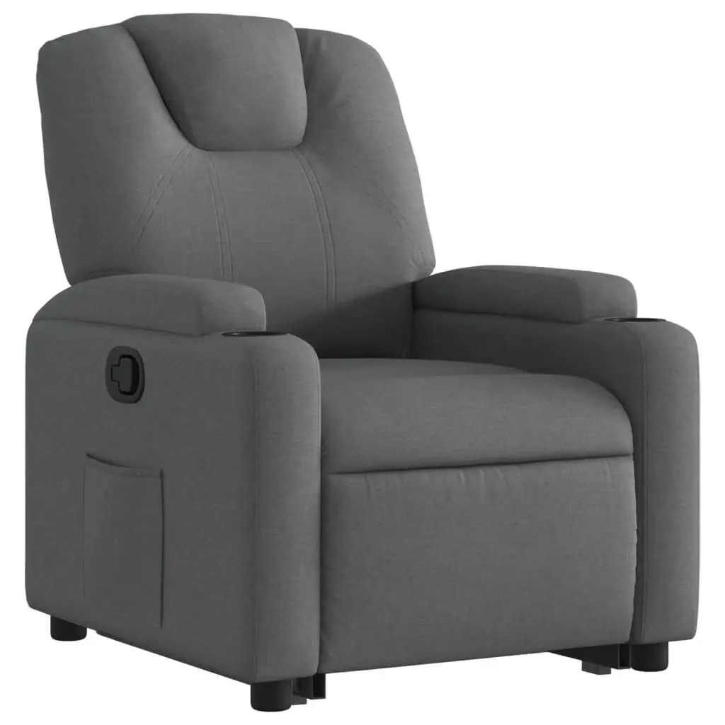 Stand Up Recliner Chair for Living Room Dark Grey Fabric