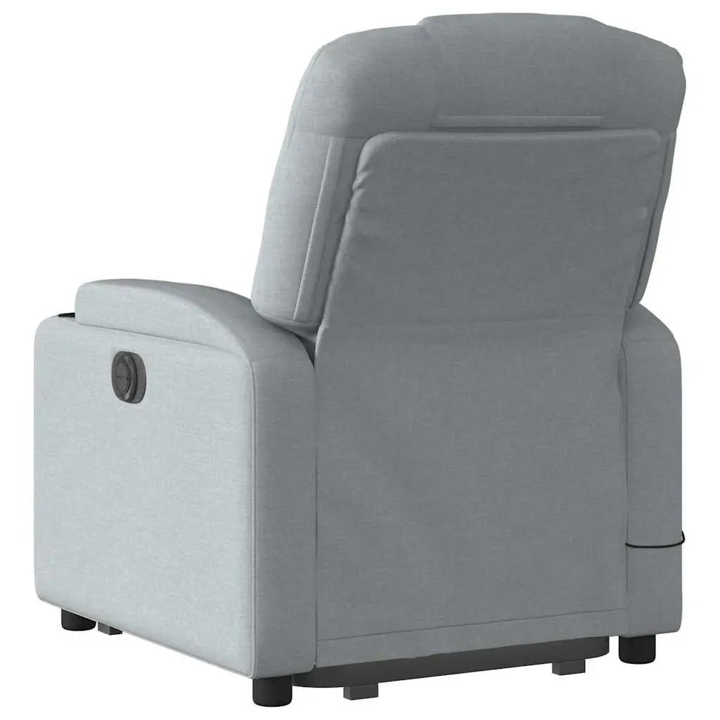 Electric Massage Recliner Chair for Living Room Grey Fabric 135 Degrees
