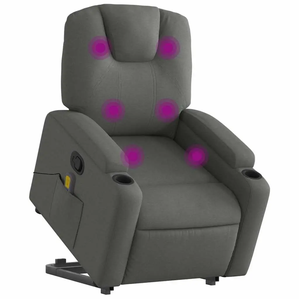 Grey Fabric Massage Recliner Chair