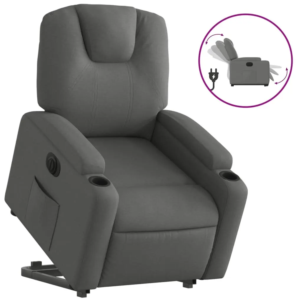 Electric Stand Up Recliner Chair for Living Room Grey Fabric