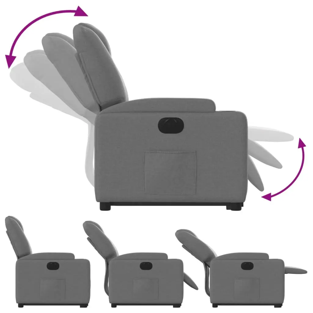 Electric Stand Up Recliner Chair for Living Room Grey Fabric