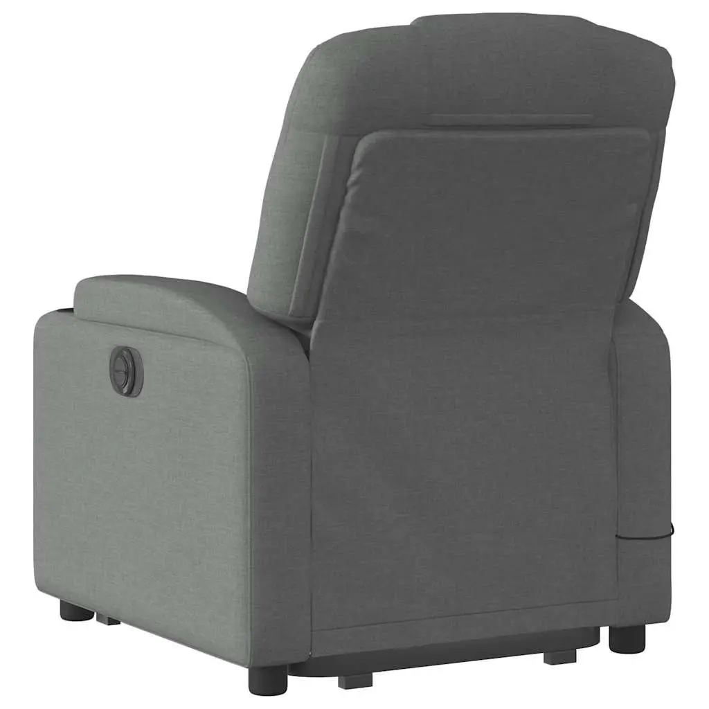 Electric Massage Recliner Chair for Elderly Grey Fabric Power Lift 135 Degrees