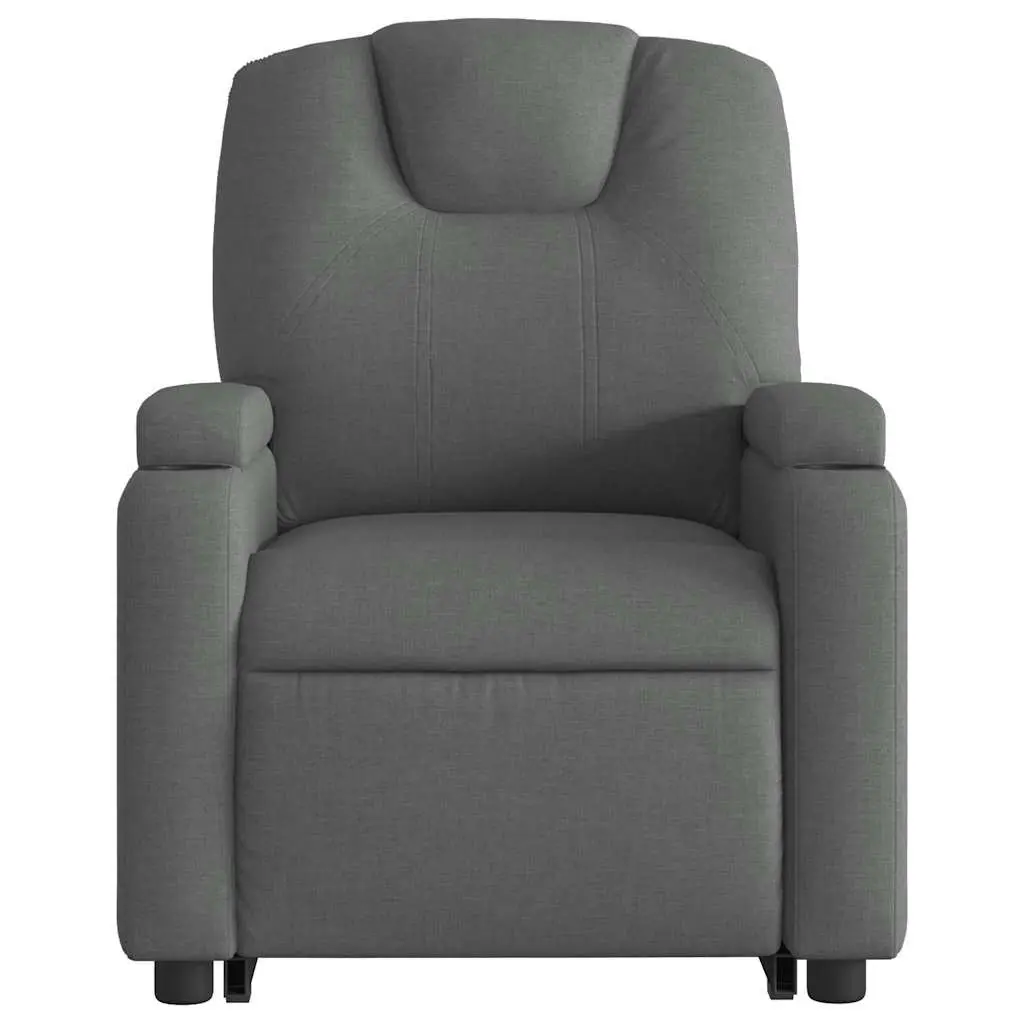 Electric Massage Recliner Chair for Elderly Grey Fabric Power Lift 135 Degrees