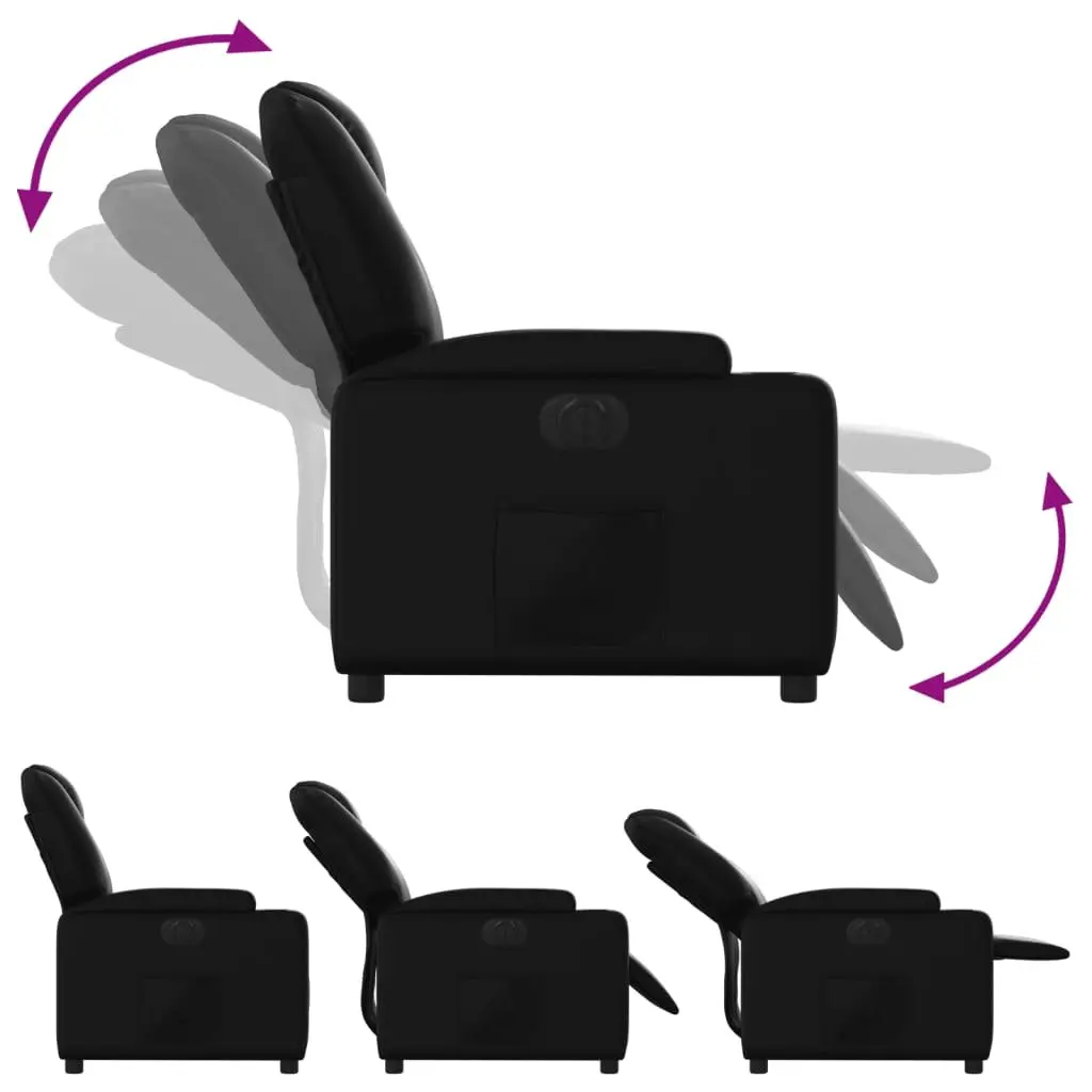Black Faux Leather Electric Recliner Chair