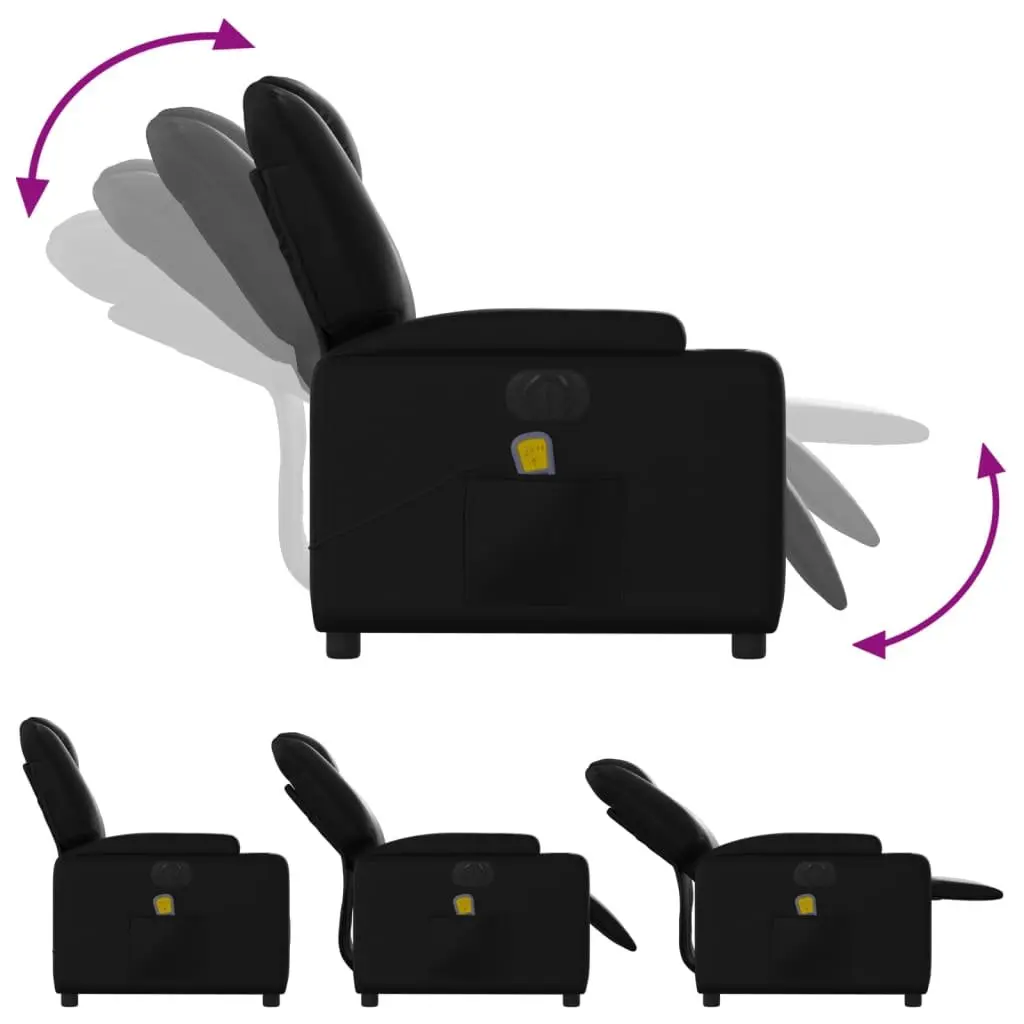 Electric Massage Recliner Chair for Living Room Black Faux Leather