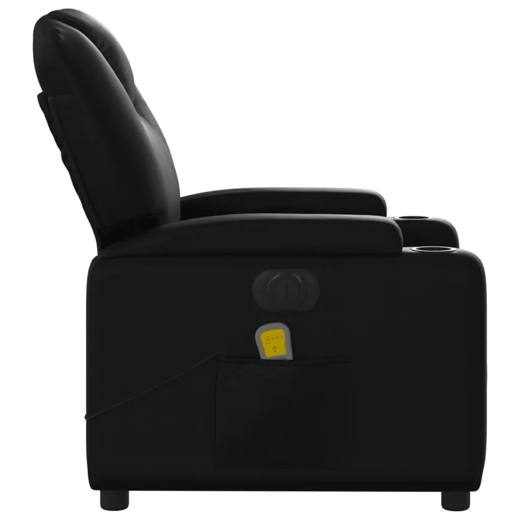 Electric Massage Recliner Chair for Living Room Black Faux Leather