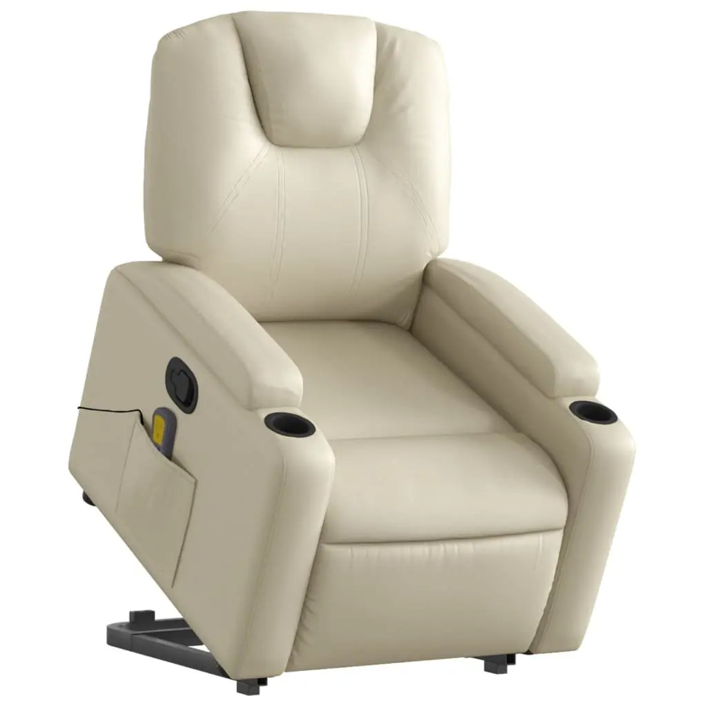 Stand Up Massage Recliner Chair for Living Room Cream Color