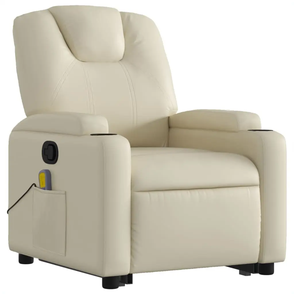Stand Up Massage Recliner Chair for Living Room Cream Color