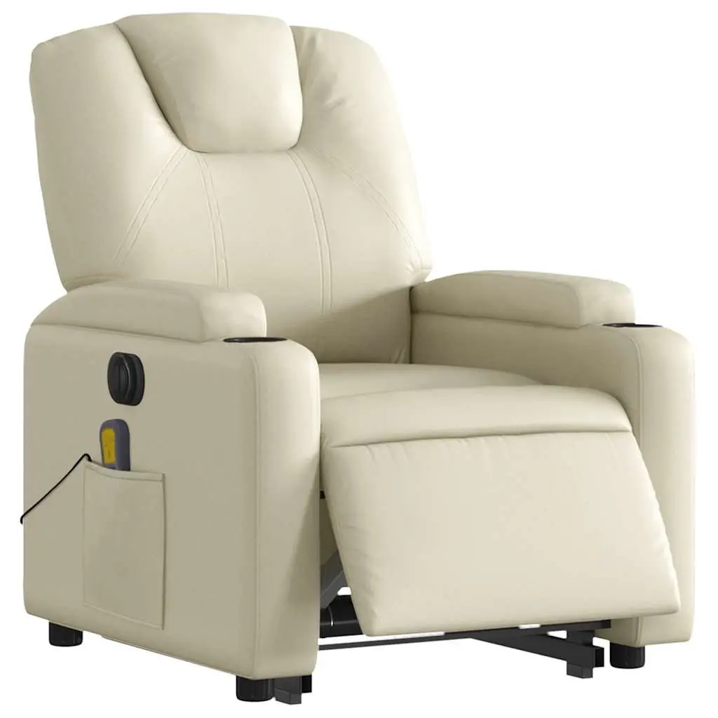 Electric Massage Recliner Chair Cream
