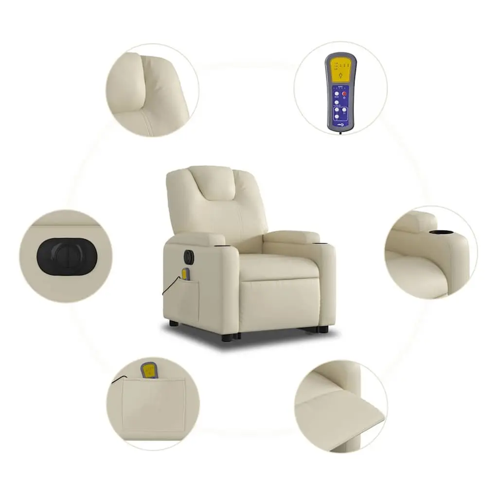 Electric Massage Recliner Chair Cream