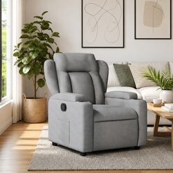 Manual Reclining Armchair with Cup Holders & Side Pocket