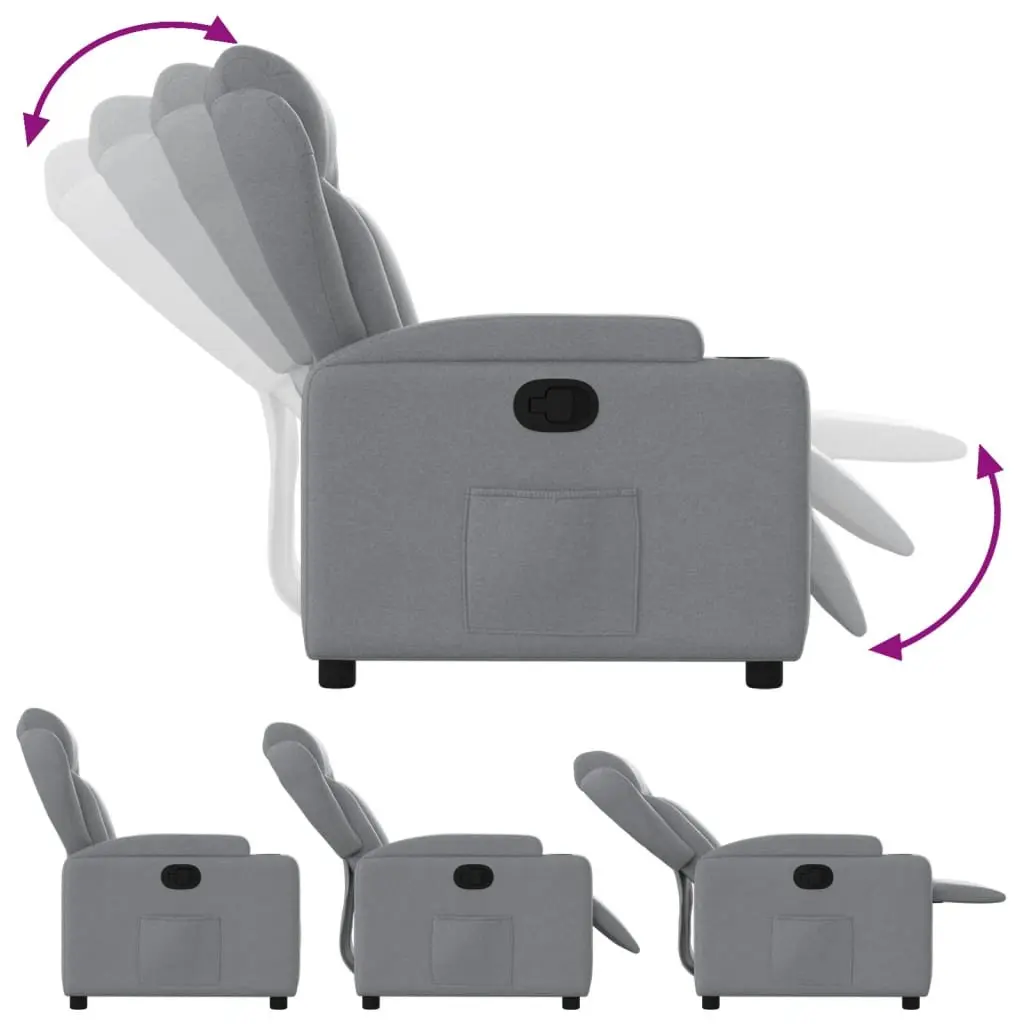 Recliner Chair Manual Reclining Armchair for Living Room Light Grey