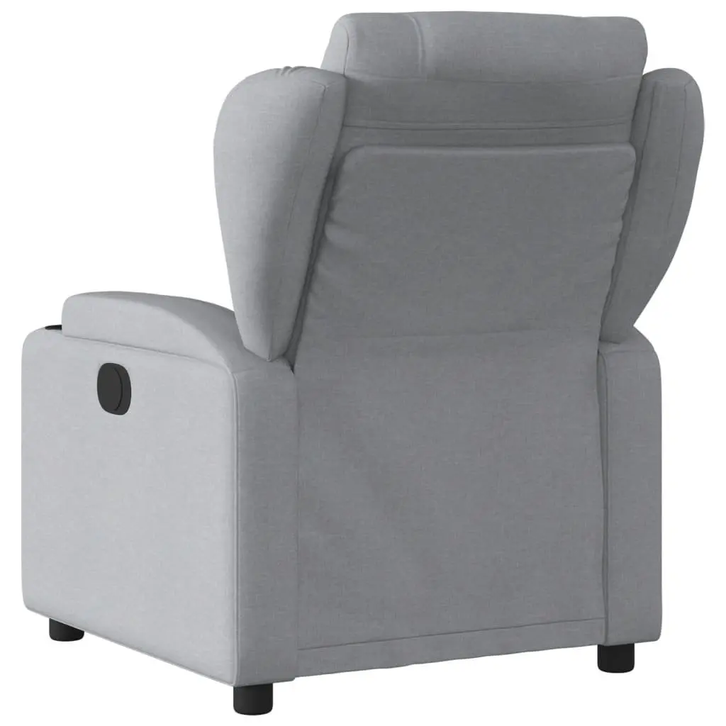 Electric Recliner Chair Living Room Light Grey Fabric