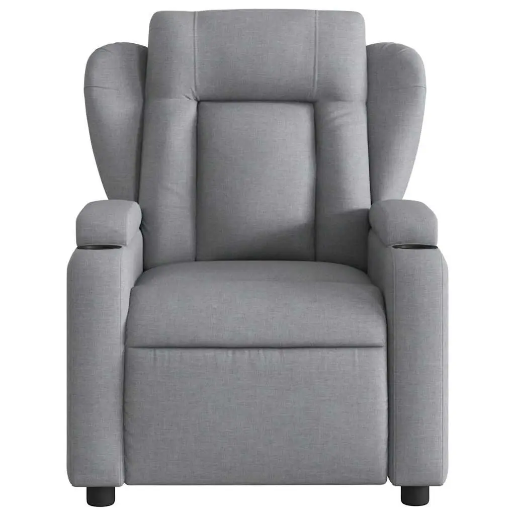 Electric Massage Recliner Chair Grey Fabric Living Room Adjustable Footrest